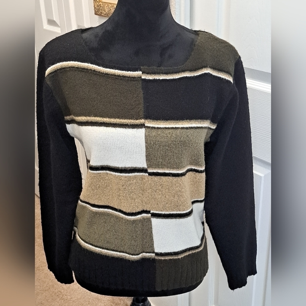 Erika Color Block Pullover Sweater Size Petite L